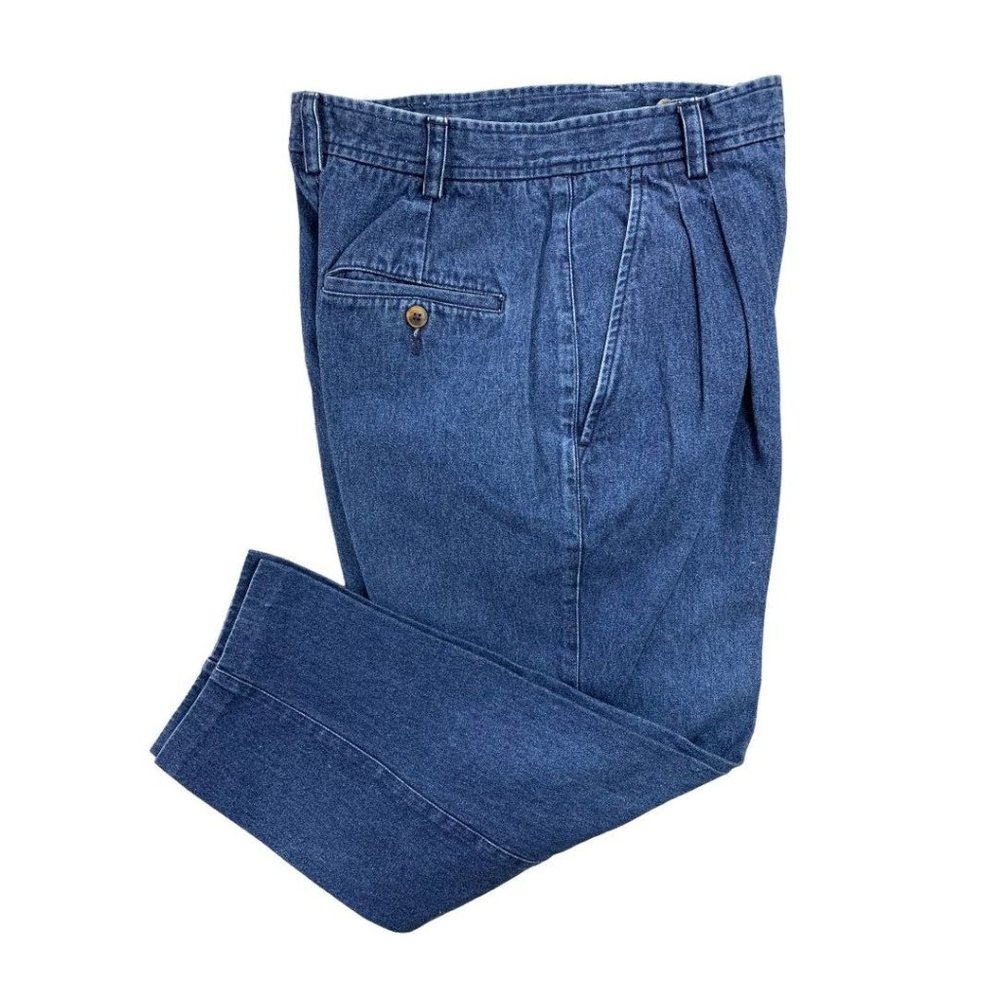 Size 8 Lizsport‎ Women's Y2K Chino Style Jeans Pleated Front Denim